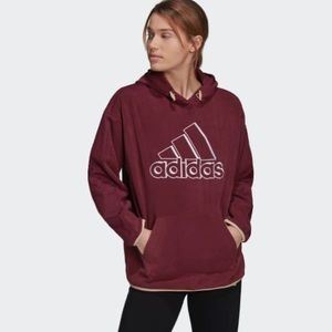 Adidas Brand Love Giant Logo Polar
Fleece Hoodie